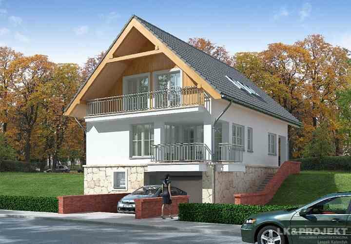 Проект двухэтажного дома с подвалом, гаражом и террасой LK 616