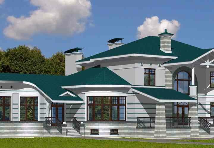 Проект двухэтажного элитного дома из керамоблока КО - 518 СОВУШ