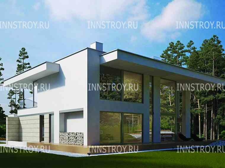 Проект двухэтажного дома в стиле хай-тек MX 117